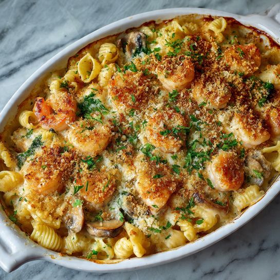 Seafood Pasta Bake: Creamy Ocean Layers Recipe - Recipe Image