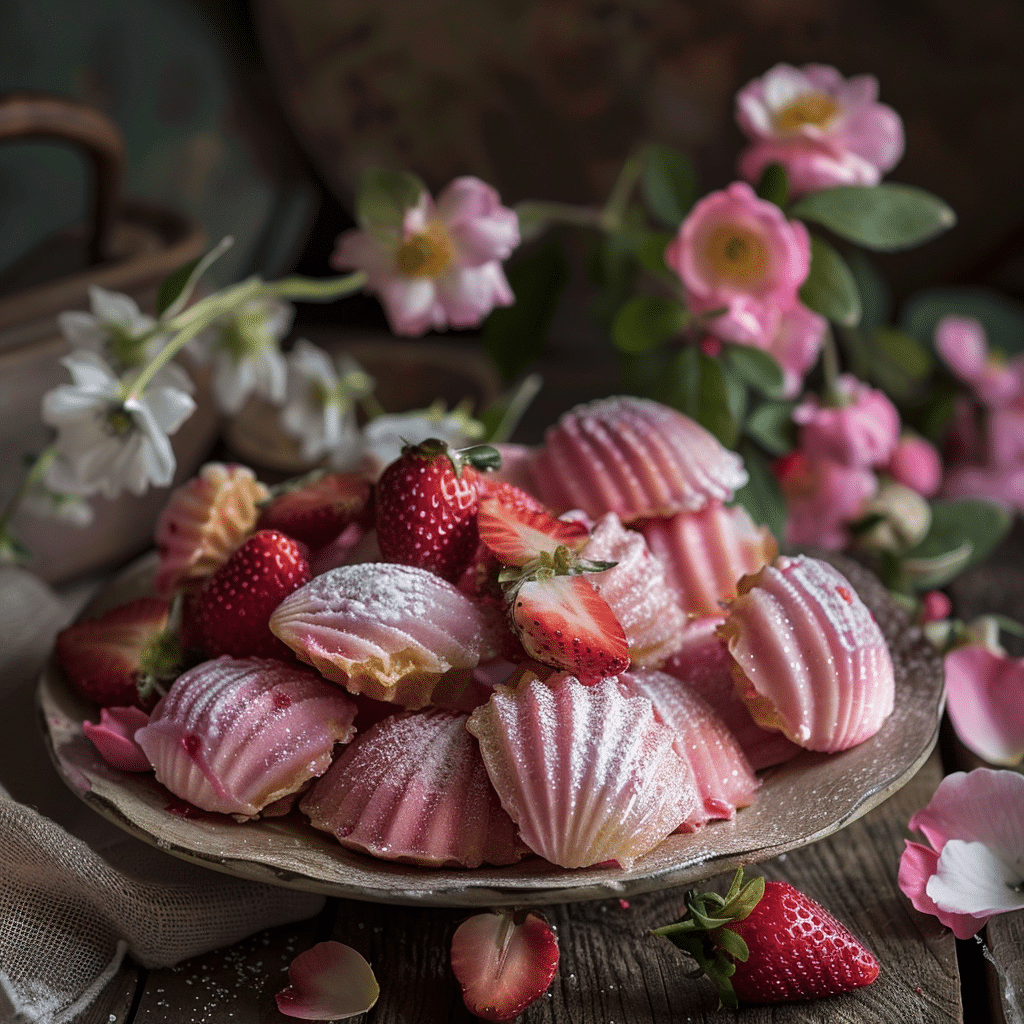 Strawberry Rose Madeleines Recipe