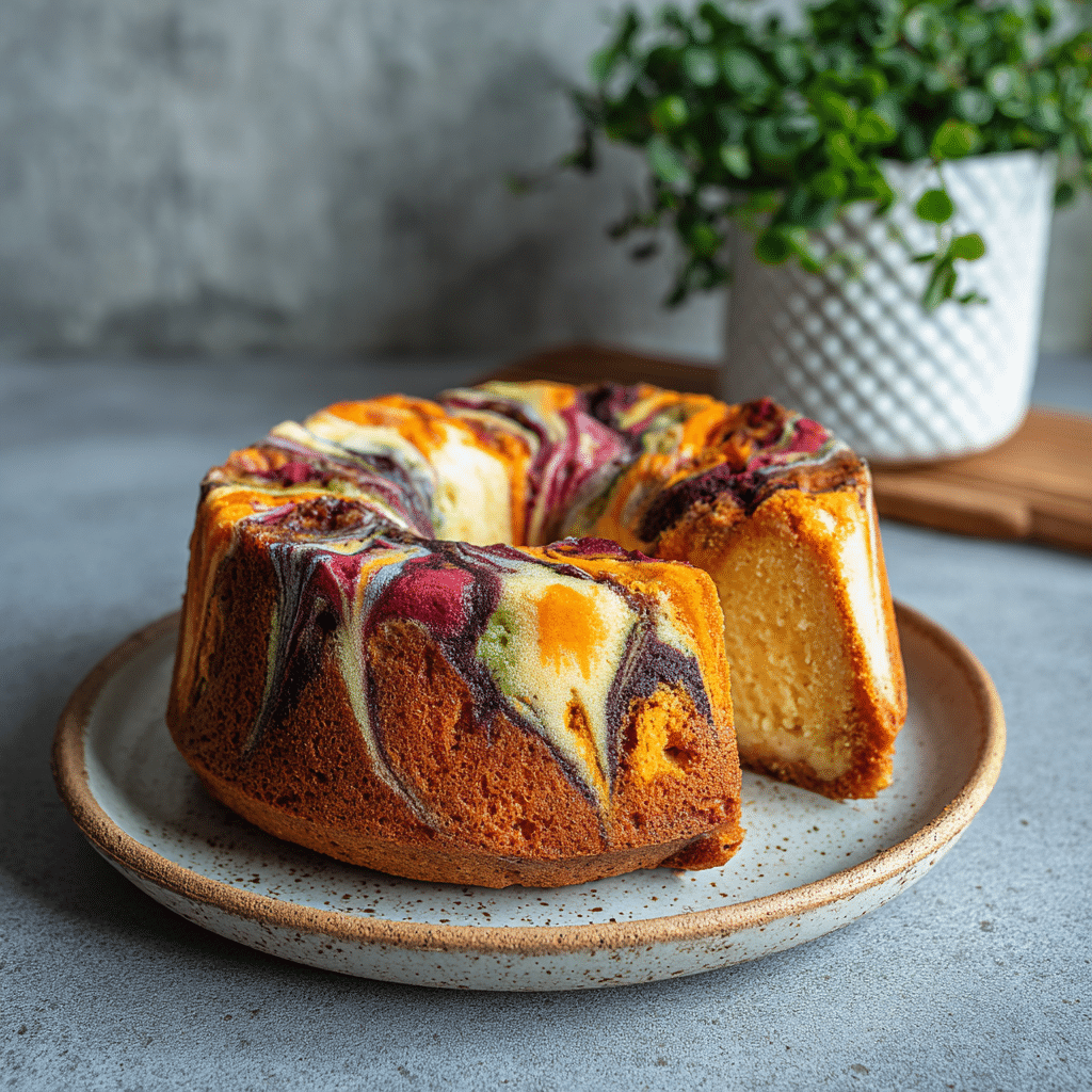 Fruit Ink Marble Cake Recipe - Recipe Image