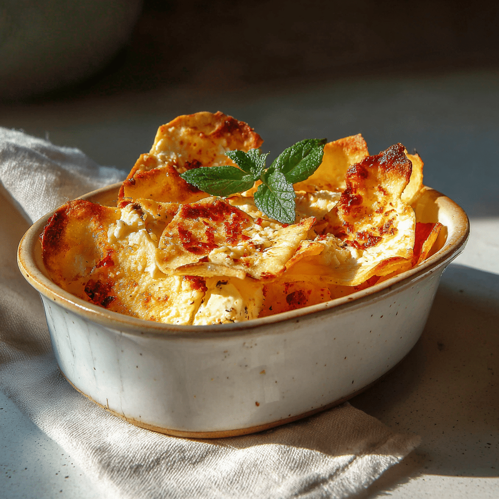 Baked Feta Pasta Chips Recipe - Recipe Image