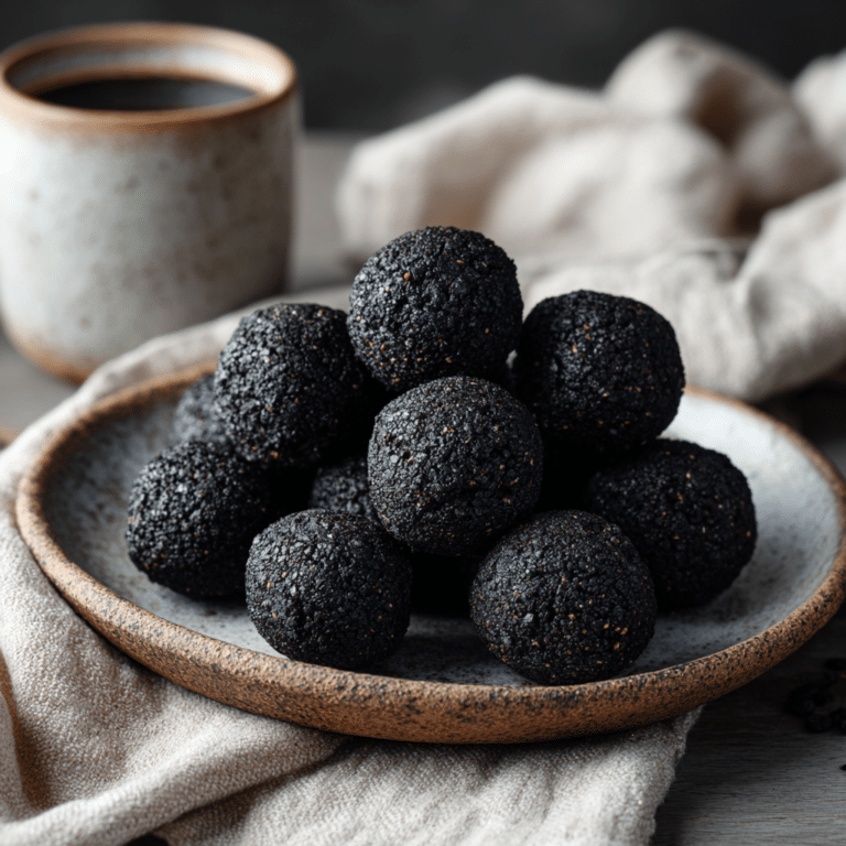Charcoal Coconut Energy Balls: Midnight Snack Recipe