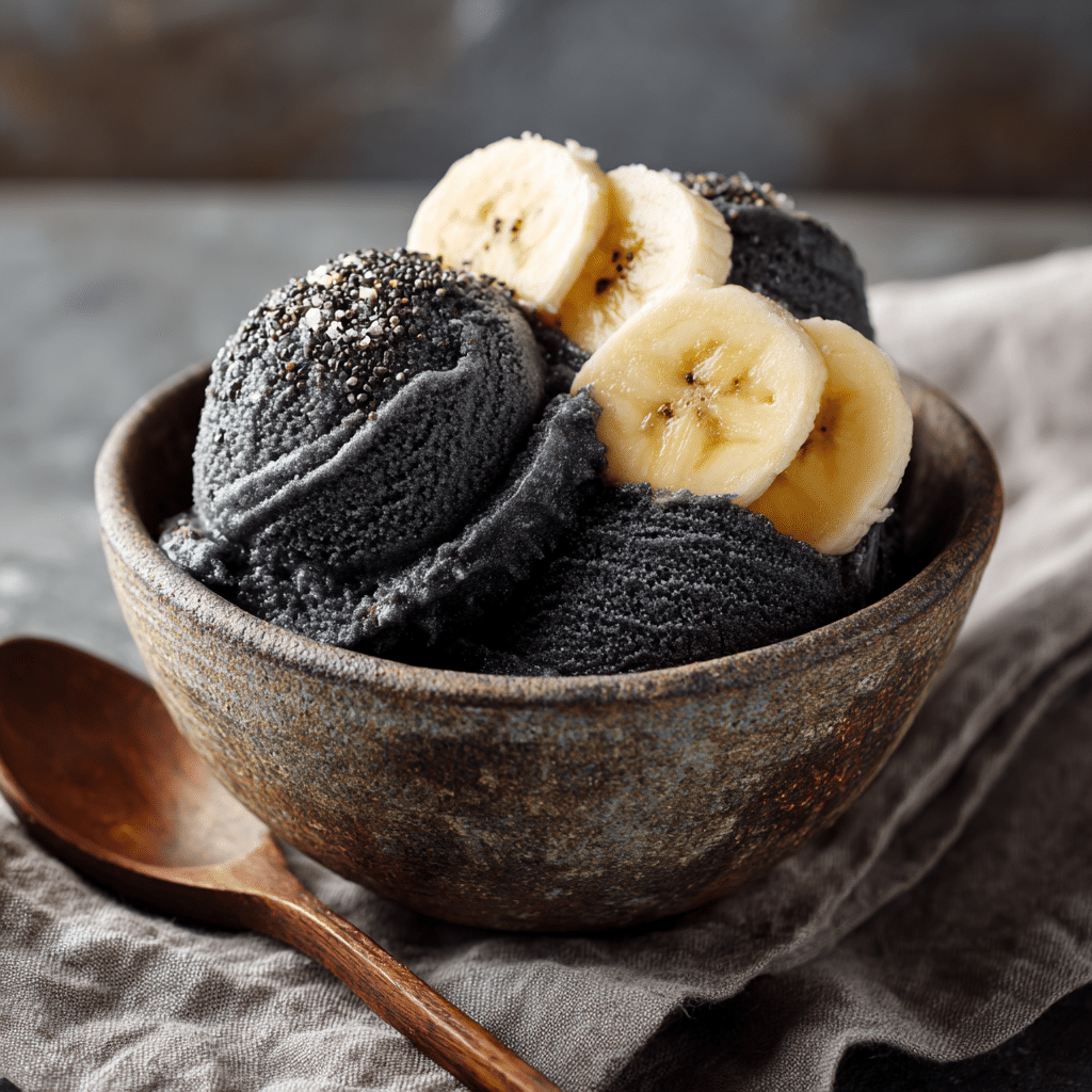 Black Sesame Banana Nice Cream: Jet Black Trend Recipe