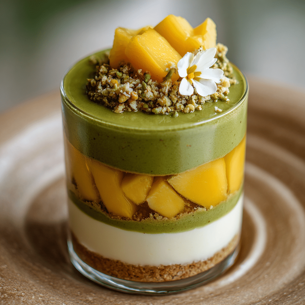Matcha Mango Parfait: Layered Green & Yellow Delight Recipe