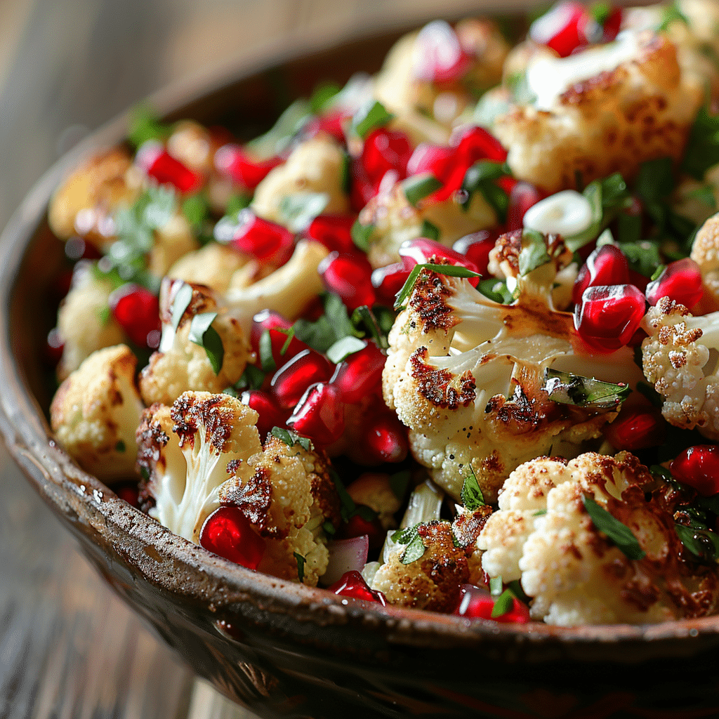 Roasted Cauliflower & Pomegranate Salad: Nutty & Sweet Recipe - Recipe Image
