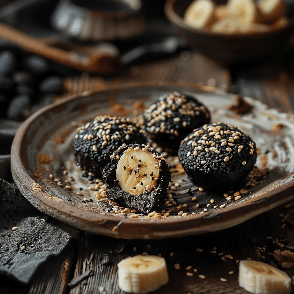 Black Sesame Banana Bites: Midnight Energy Snack Recipe - Recipe Image
