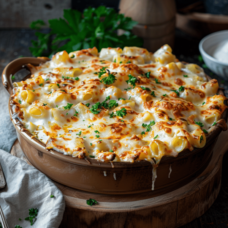 Baked Pasta with Creamy White Sauce Recipe