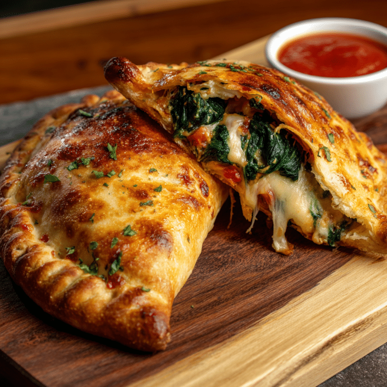 Baked Spinach & Cheese Calzone Recipe