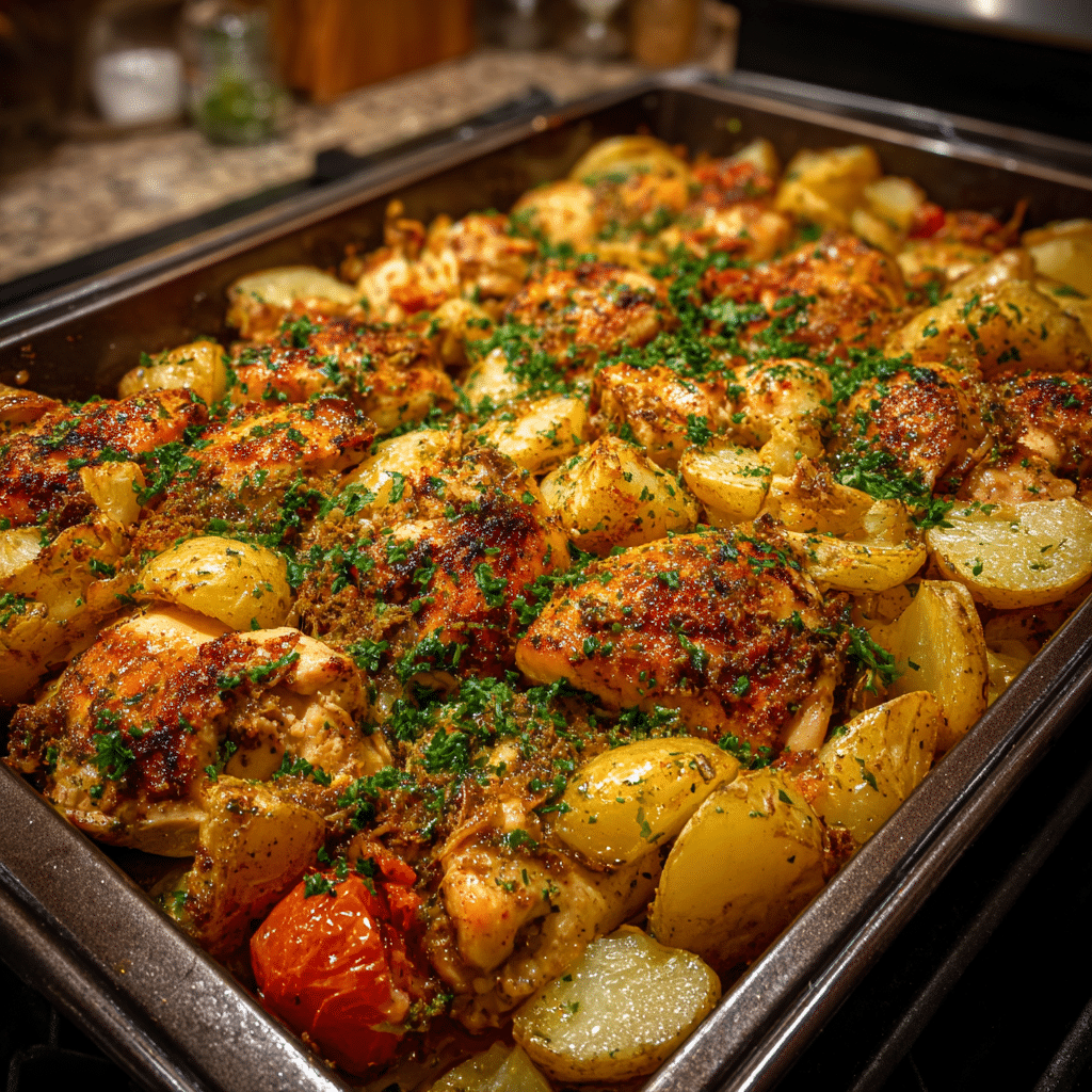 Oven Baked Chicken & Potato Tray Recipe