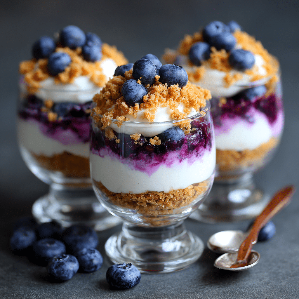 Blueberry No-Bake Cheesecake Parfaits Recipe - Recipe Image