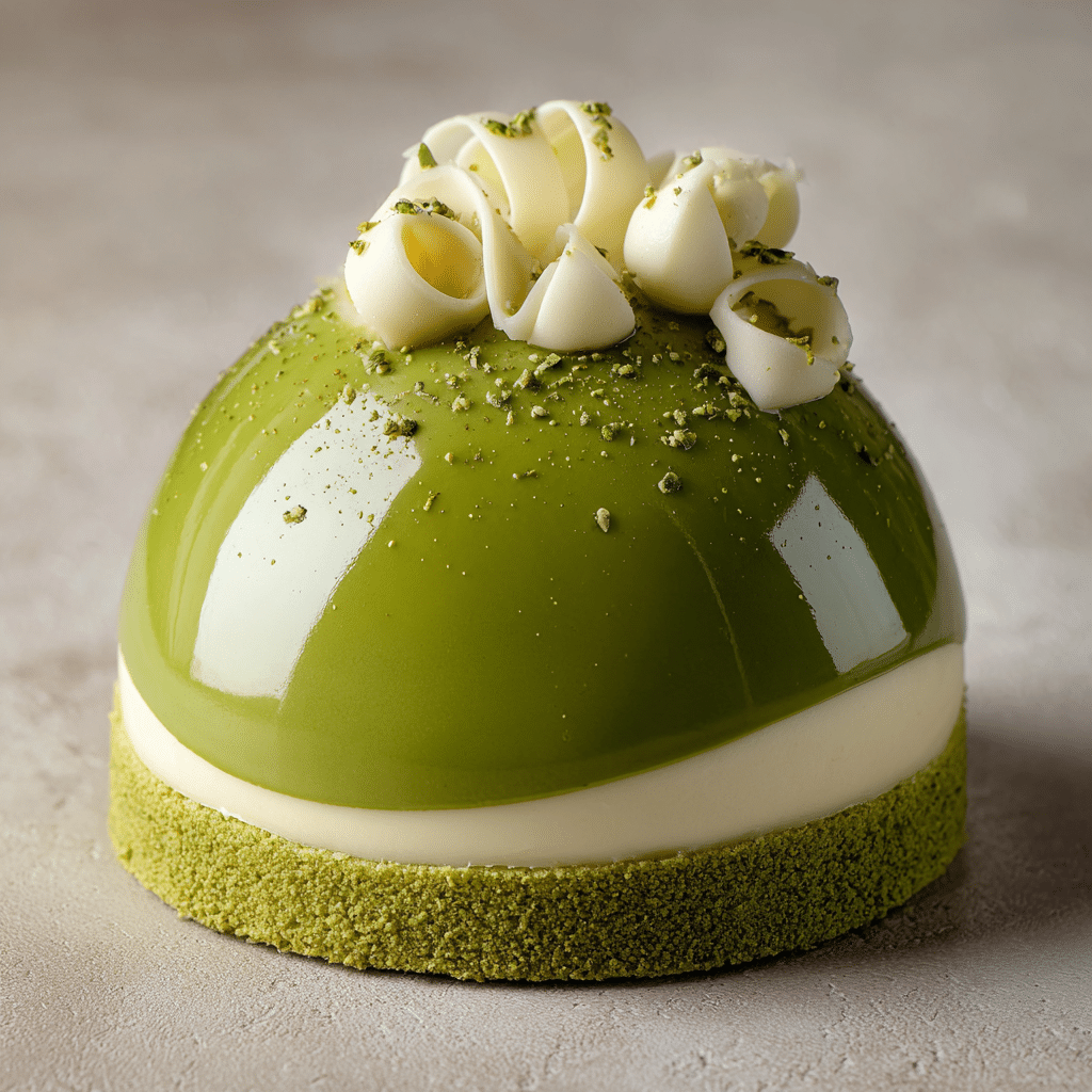 Matcha White Chocolate Dome Cake Recipe