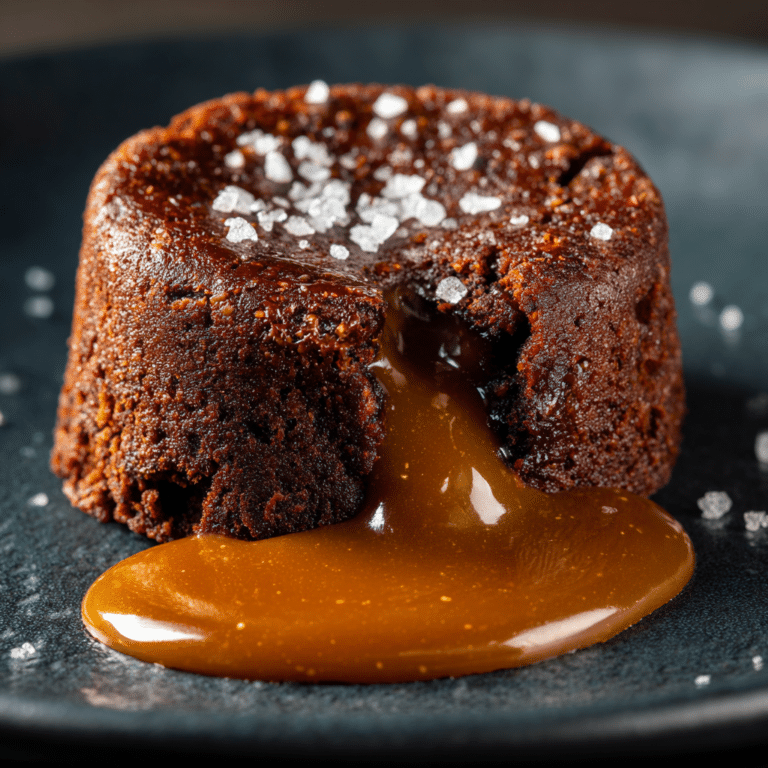 Chocolate Caramel Lava Cake with Sea Salt Recipe