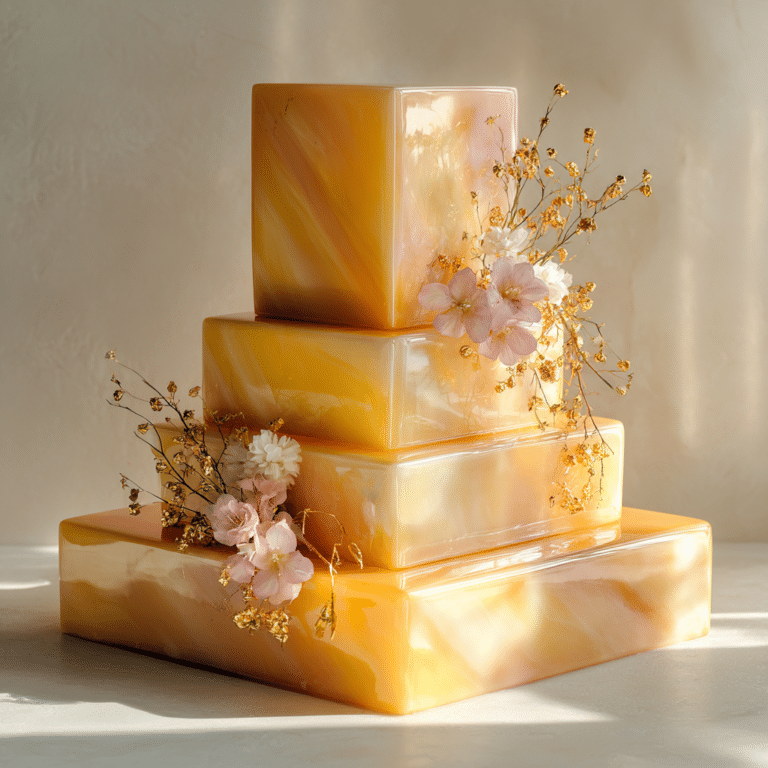 Mango Lychee Mirror Wedding Cake Recipe