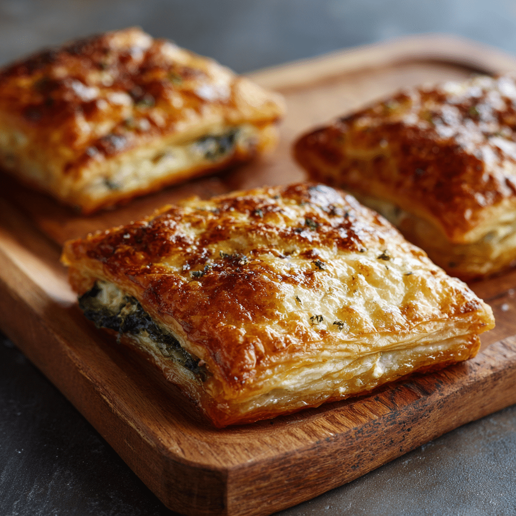 Cheesy Spinach and Feta Puff Pastry Recipe - Recipe Image