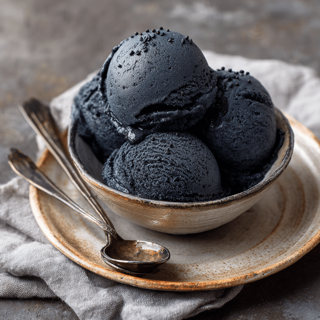 Black Sesame & Coconut Nice Cream: Elegant Darkness Recipe - Recipe Image