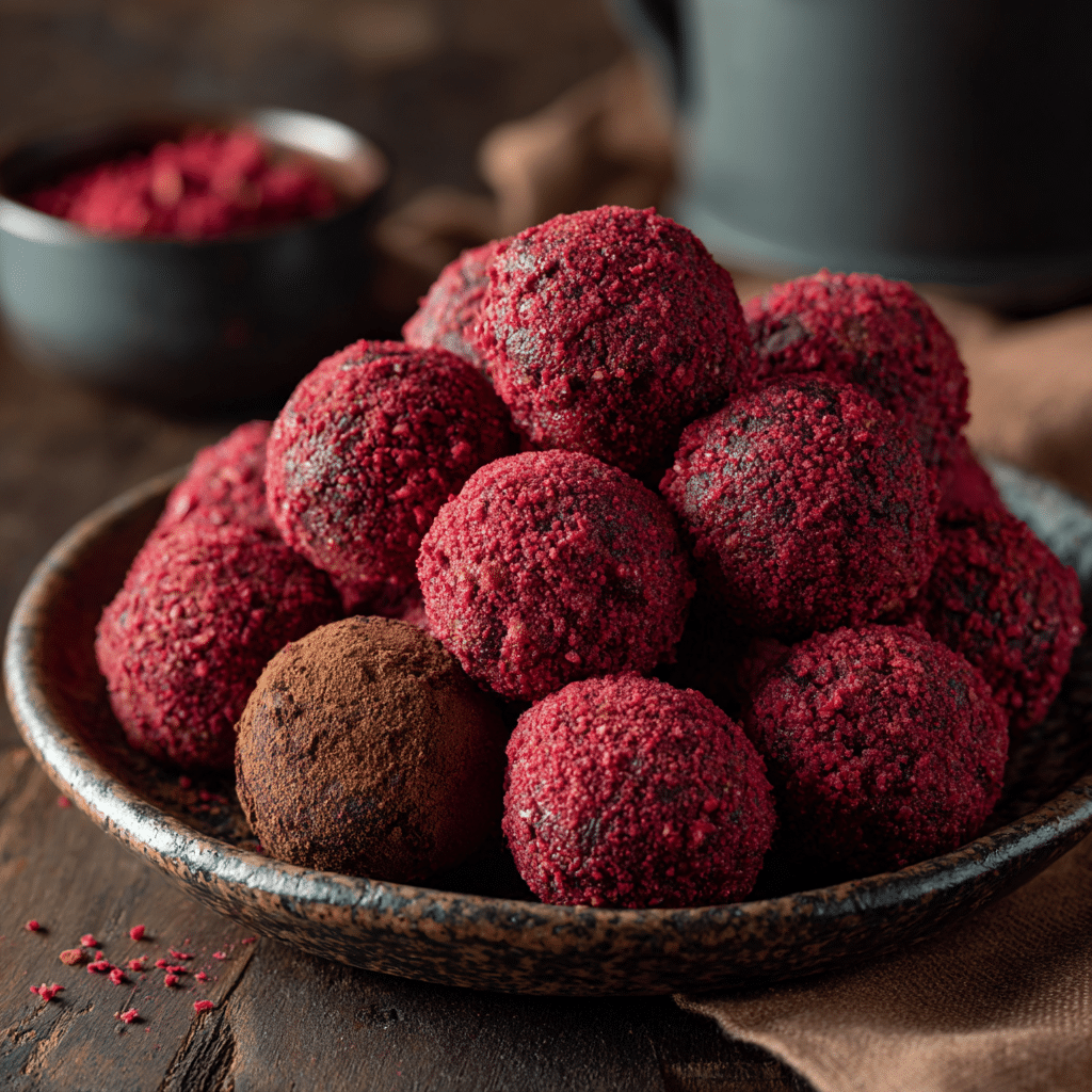 Beetroot Chocolate Truffles: Red Velvet Vegan Bites Recipe - Recipe Image