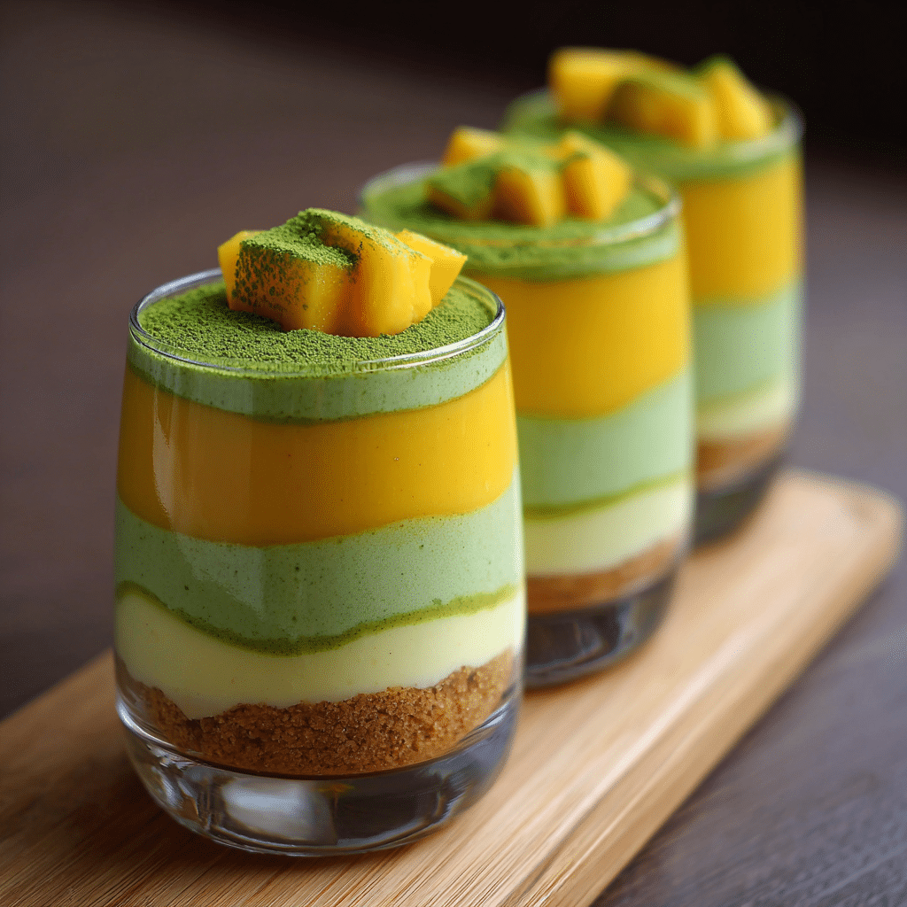 Matcha Mango Parfait: Layered Green & Yellow Delight Recipe - Recipe Image