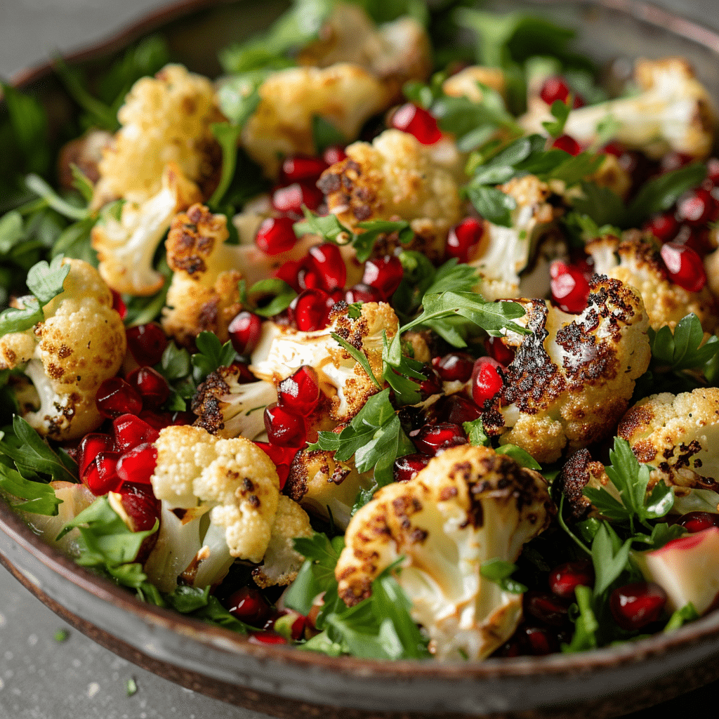 Roasted Cauliflower & Pomegranate Salad: Nutty & Sweet Recipe - Recipe Image