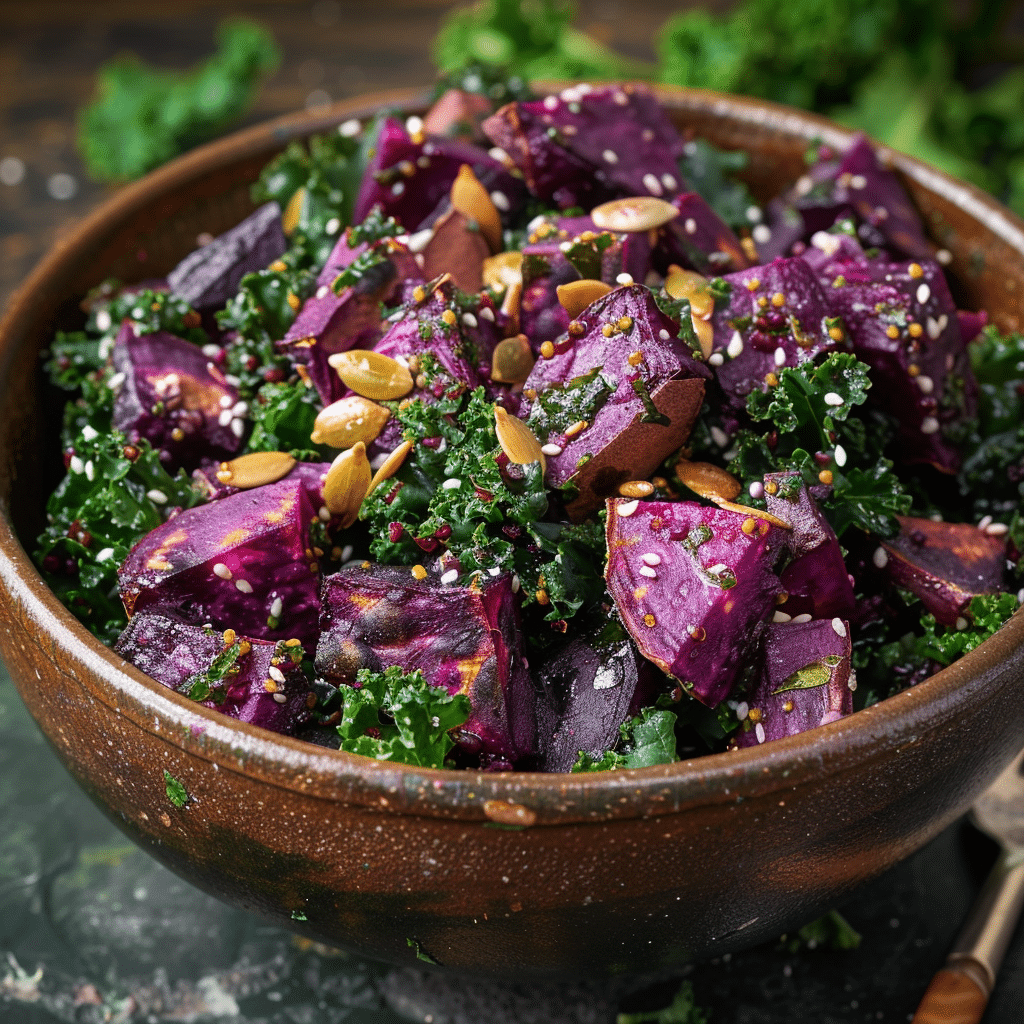 Purple Sweet Potato & Kale Salad: Antioxidant Boost Recipe - Recipe Image
