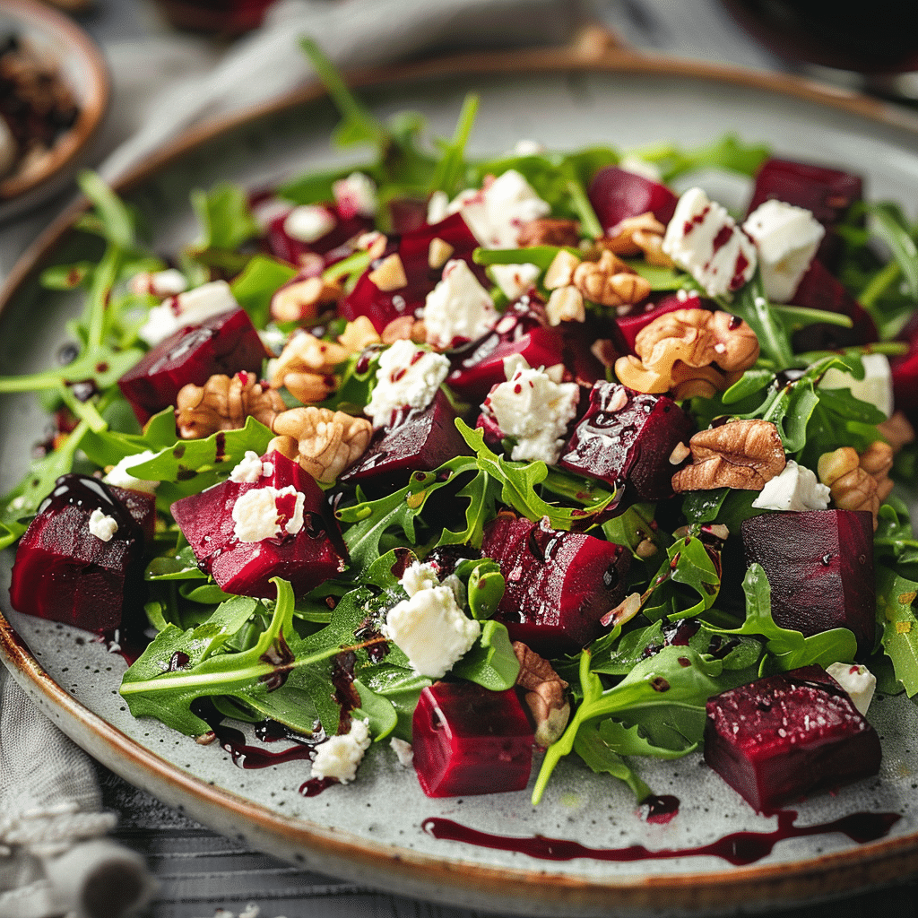 Beetroot & Goat Cheese Arugula Salad: Elegant & Earthy Recipe - Recipe Image