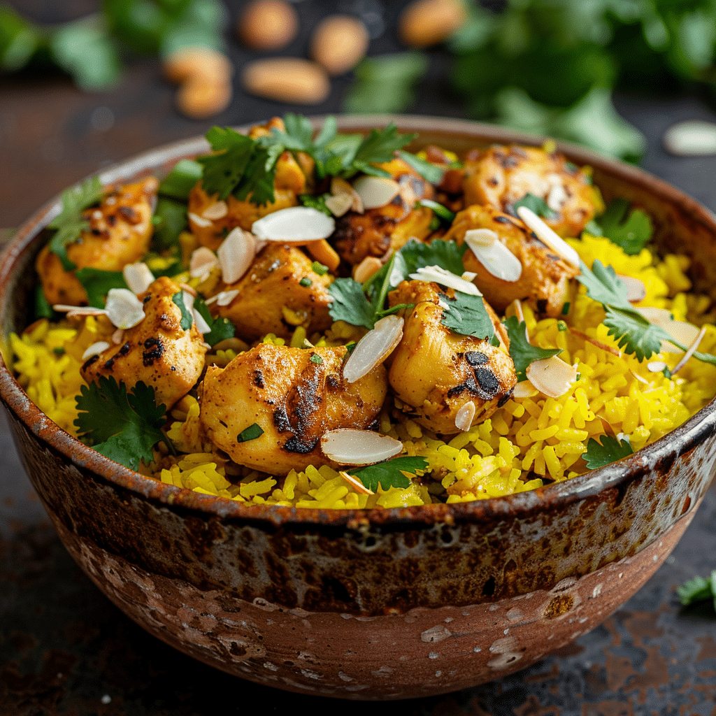 Golden Turmeric Chicken Rice Recipe - Recipe Image