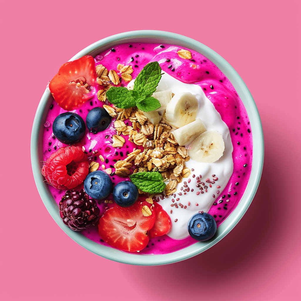 Hot Pink Dragon Fruit Yogurt Bowl Recipe