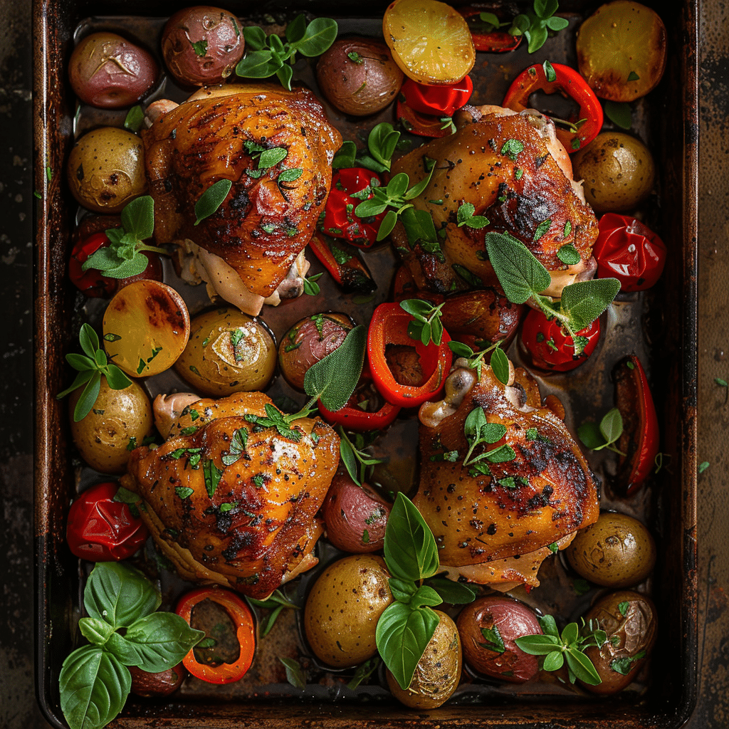 Oven-Baked Chicken & Potato Tray Recipe - Recipe Image