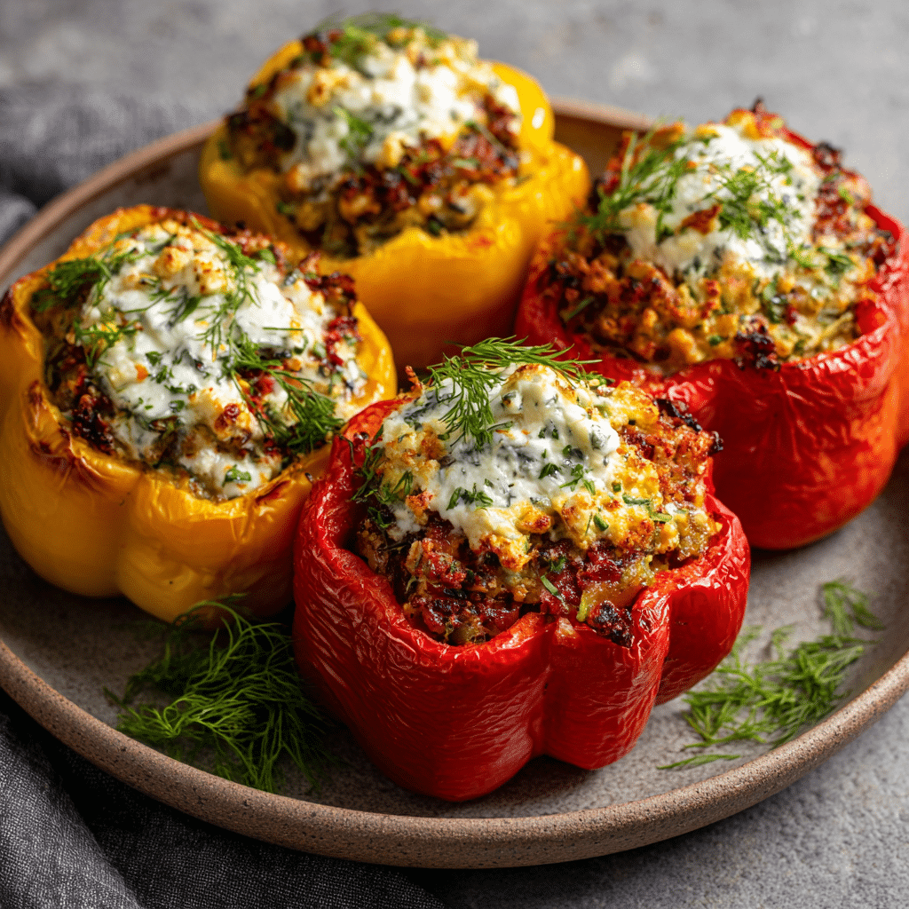 Mediterranean Stuffed Bell Peppers Recipe - Recipe Image