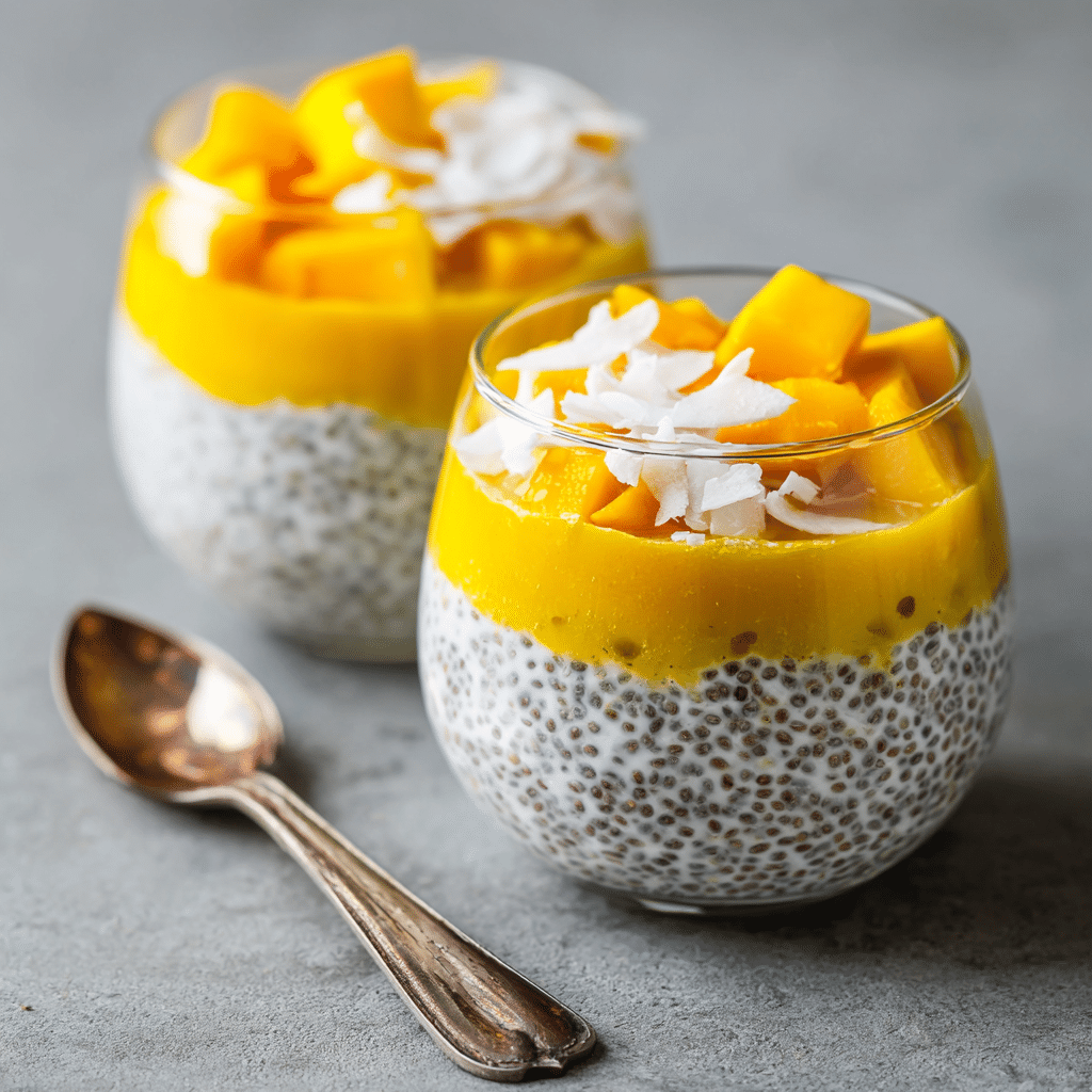 Mango Coconut Chia Pudding Recipe - Recipe Image