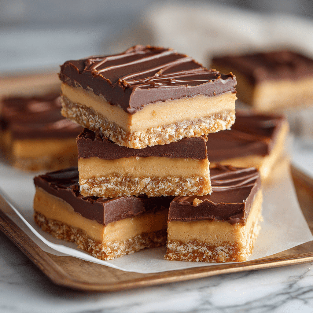 No-Bake Chocolate Peanut Butter Bars Recipe - Recipe Image