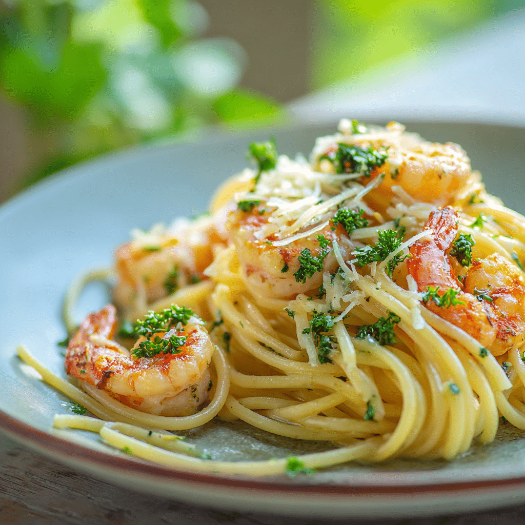 Garlic Butter Shrimp Pasta Recipe - Recipe Image