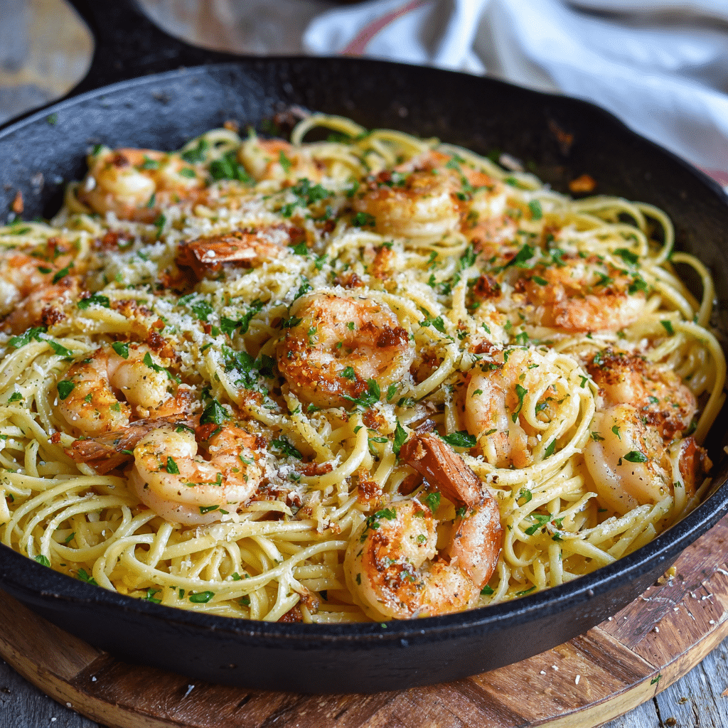 Garlic Butter Shrimp Pasta Recipe - Recipe Image