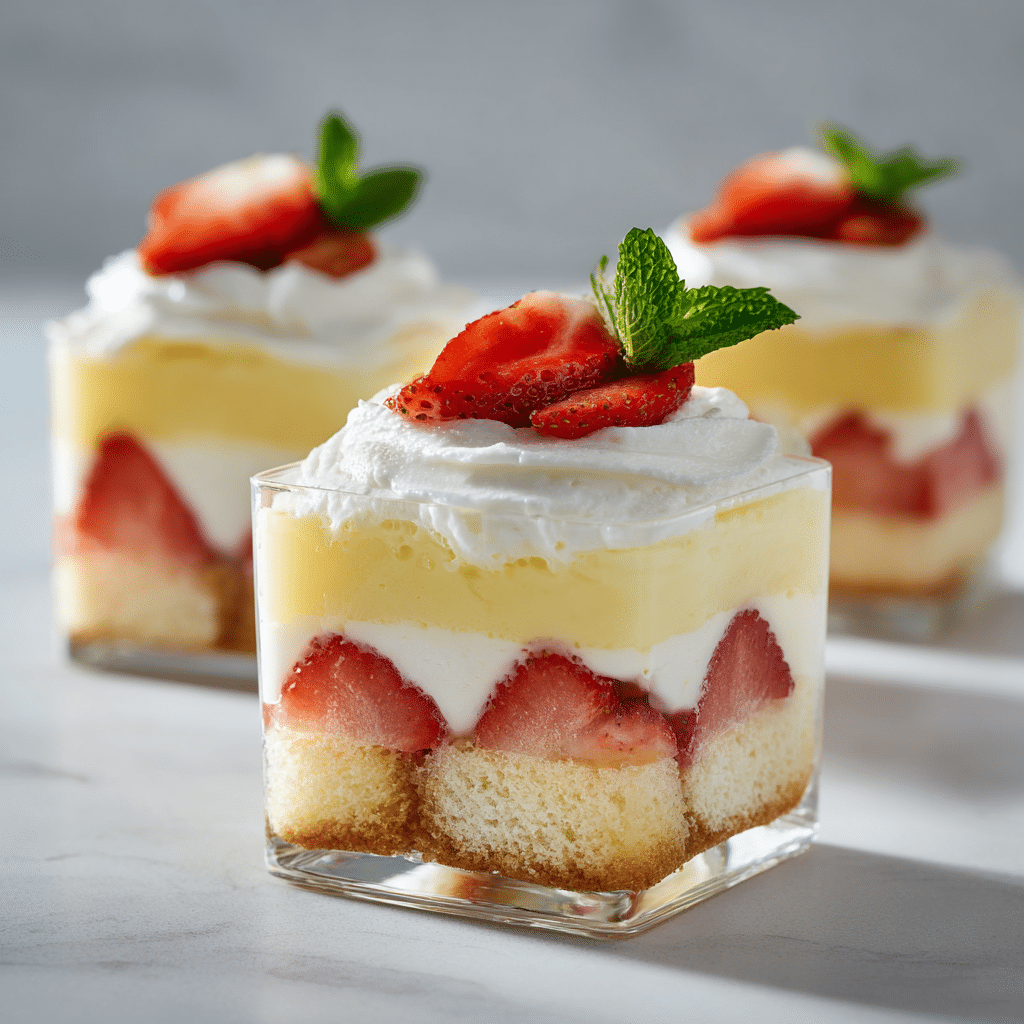 Strawberry Shortcake Trifles with Lemon Cream Recipe - Recipe Image