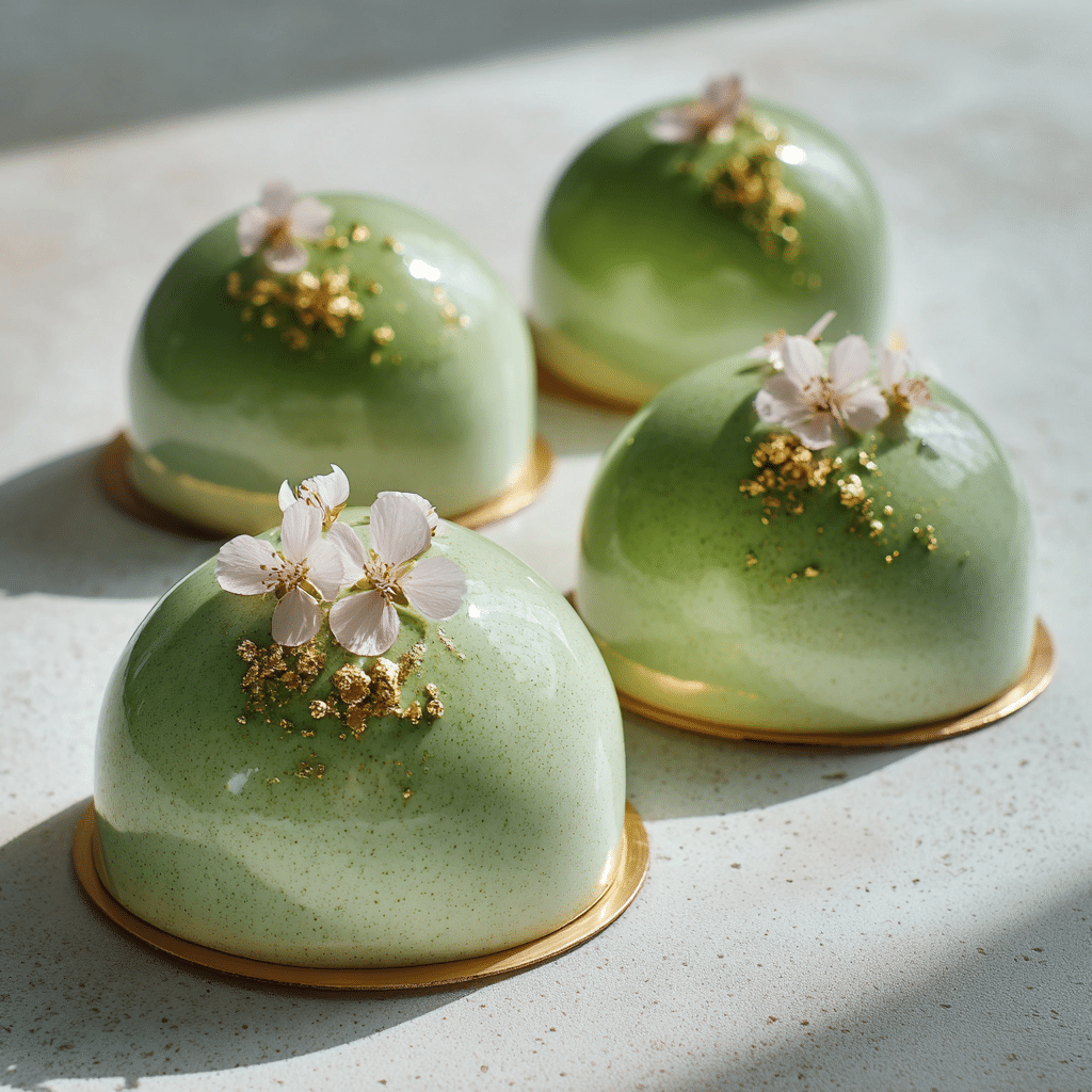 Matcha White Chocolate Spring Domes Recipe - Recipe Image
