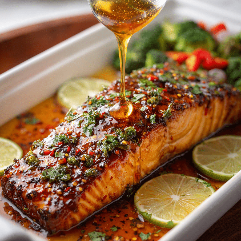 Baked Honey Chili Salmon Recipe - Recipe Image