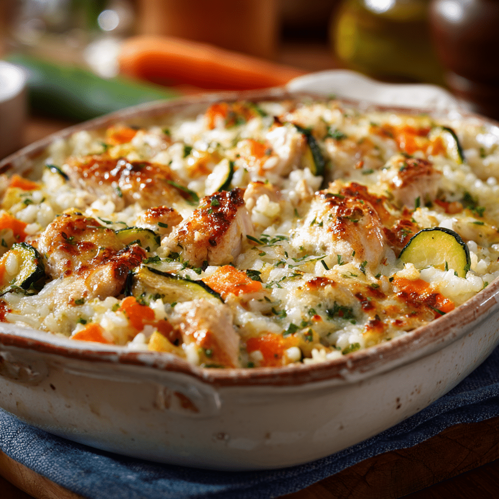 Chicken and Vegetable Rice Casserole Recipe - Recipe Image