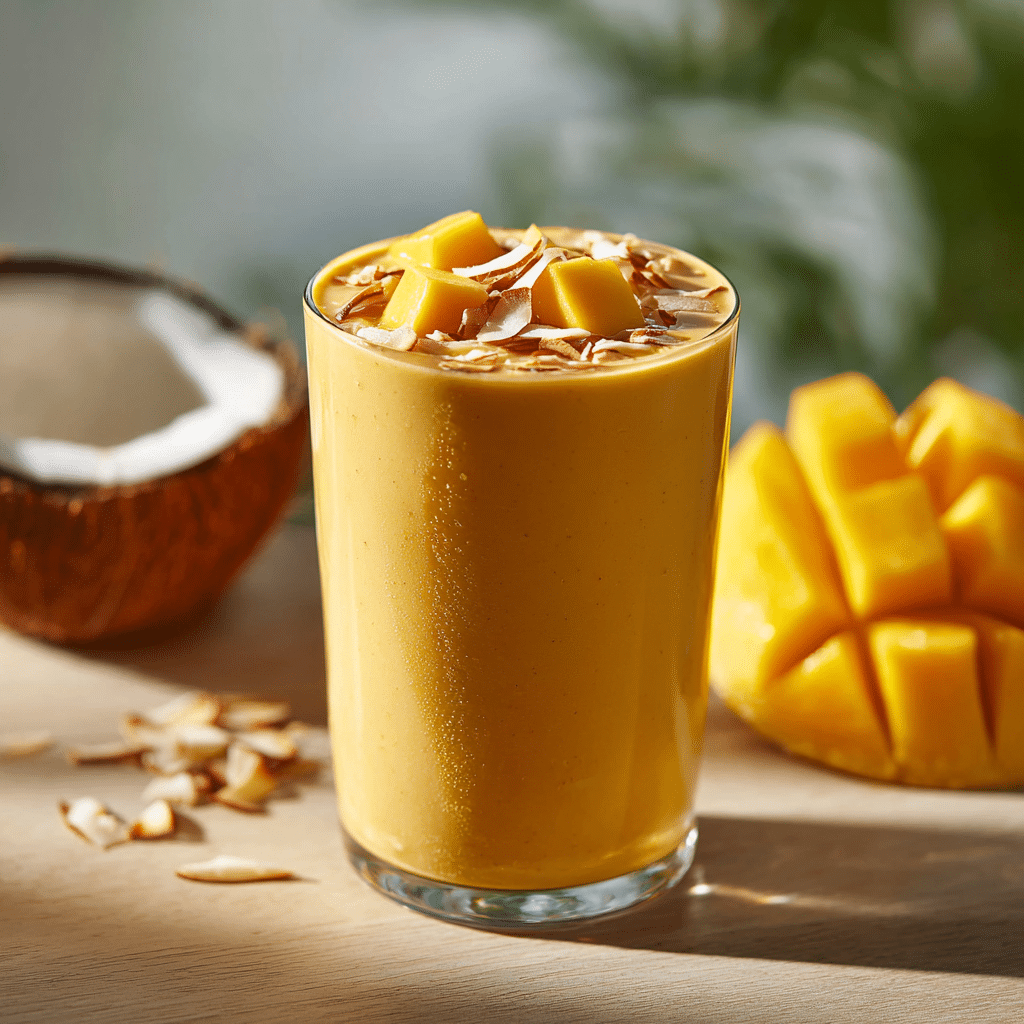 Creamy Mango Coconut Smoothie Bliss Recipe - Recipe Image
