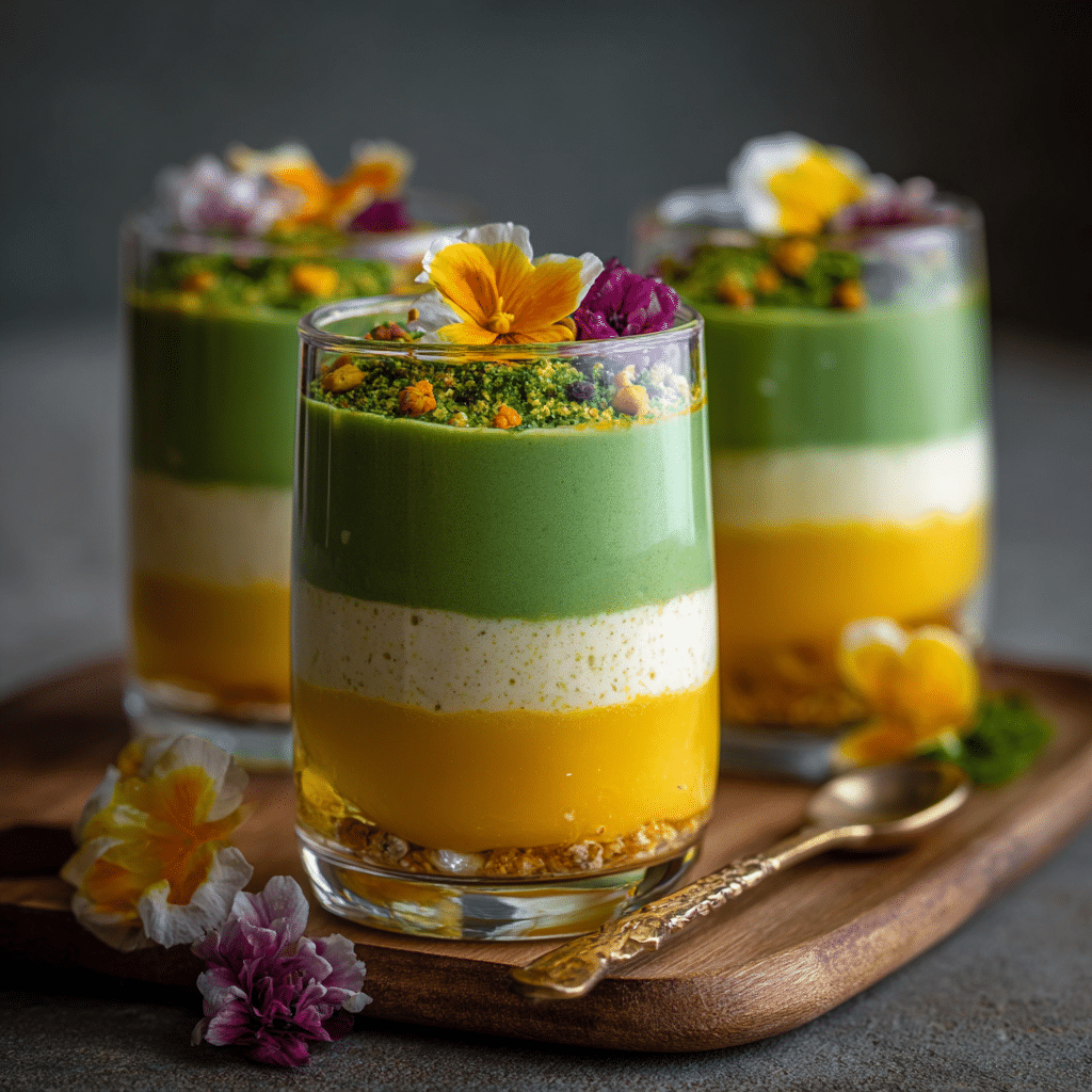 Matcha Mango Parfait: Layered Green & Yellow Delight Recipe - Recipe Image
