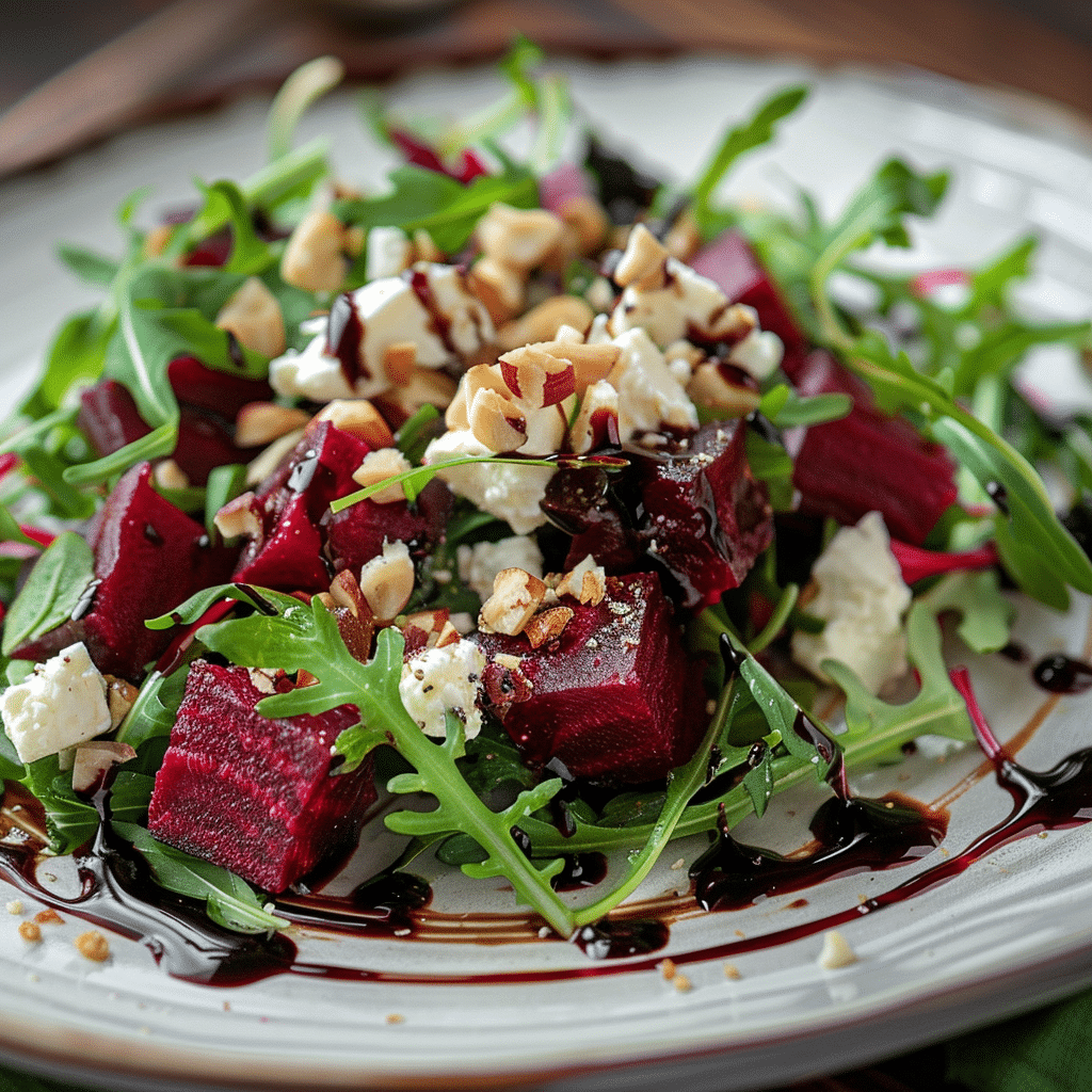 Beetroot & Goat Cheese Arugula Salad: Elegant & Earthy Recipe - Recipe Image
