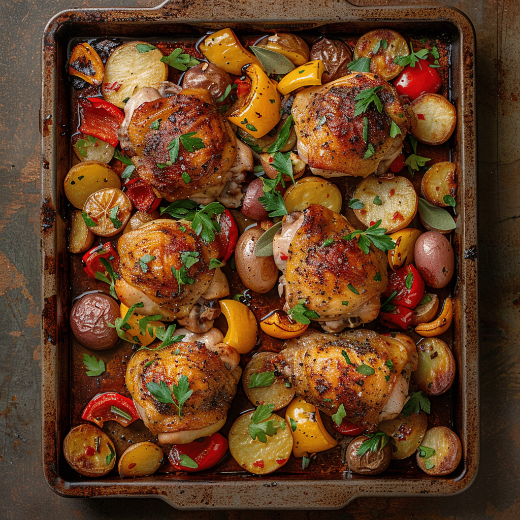Oven-Baked Chicken & Potato Tray Recipe - Recipe Image