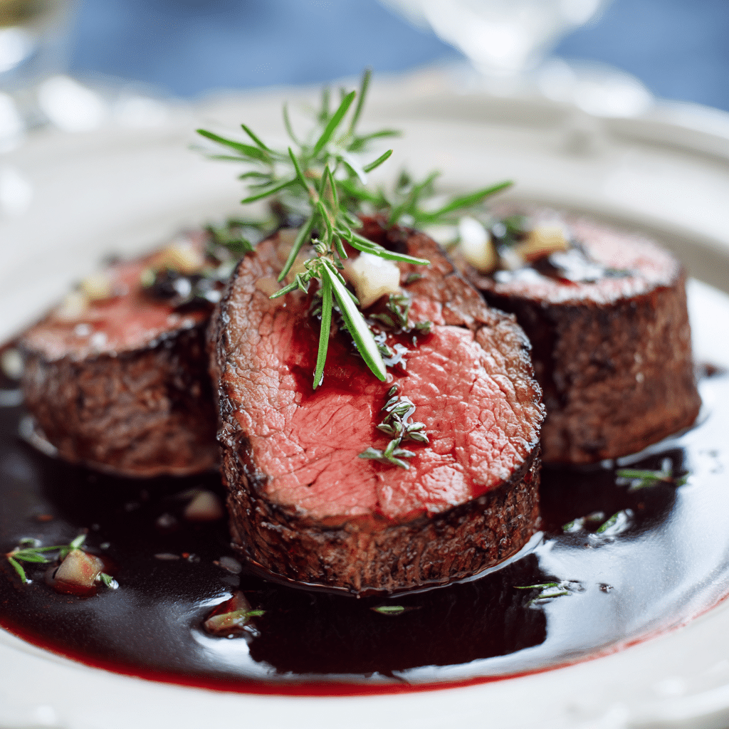 Beef Tenderloin with Red Wine Reduction Recipe - Recipe Image