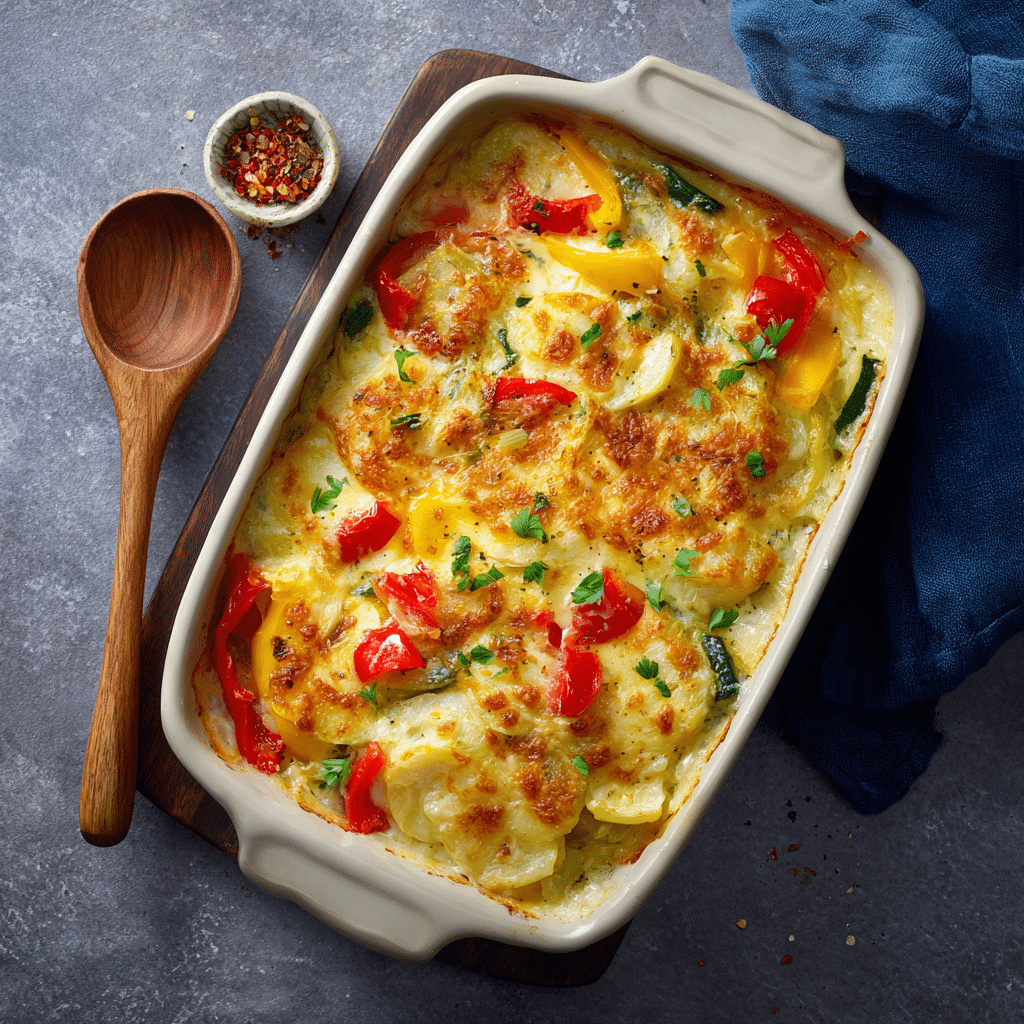 Baked Cheese & Vegetable Casserole Recipe - Recipe Image