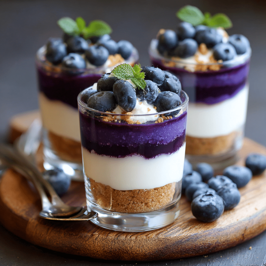 Blueberry No-Bake Cheesecake Parfaits Recipe - Recipe Image