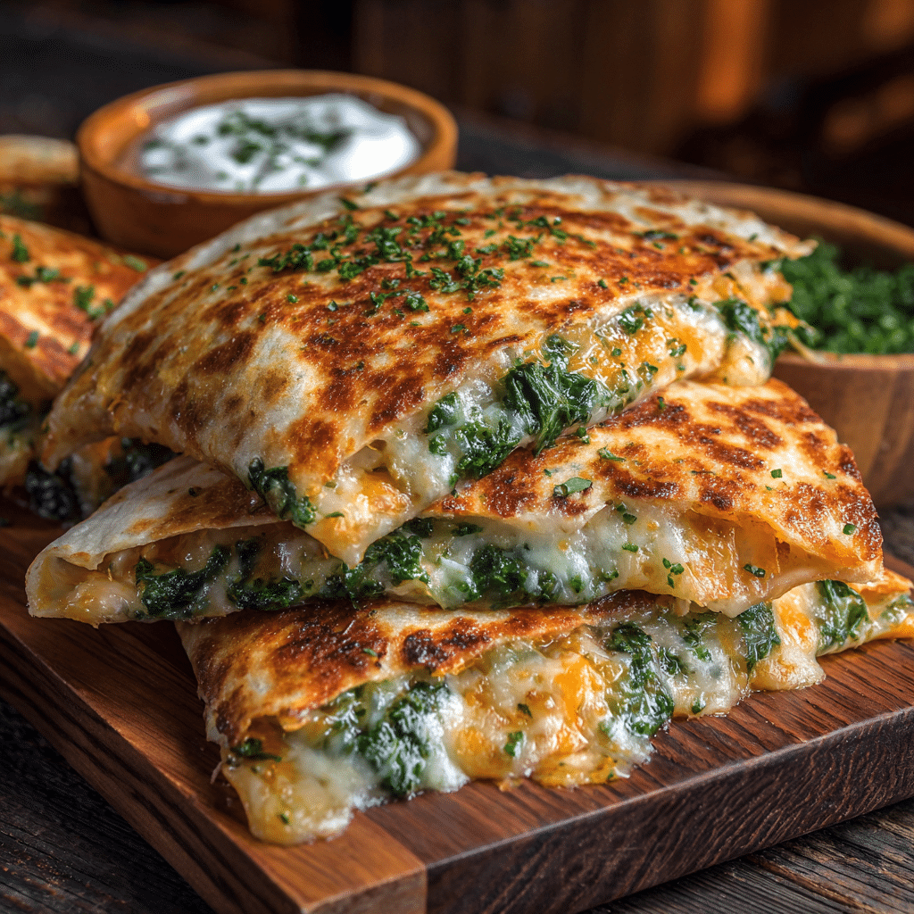 Cheesy Spinach Quesadillas Recipe - Recipe Image
