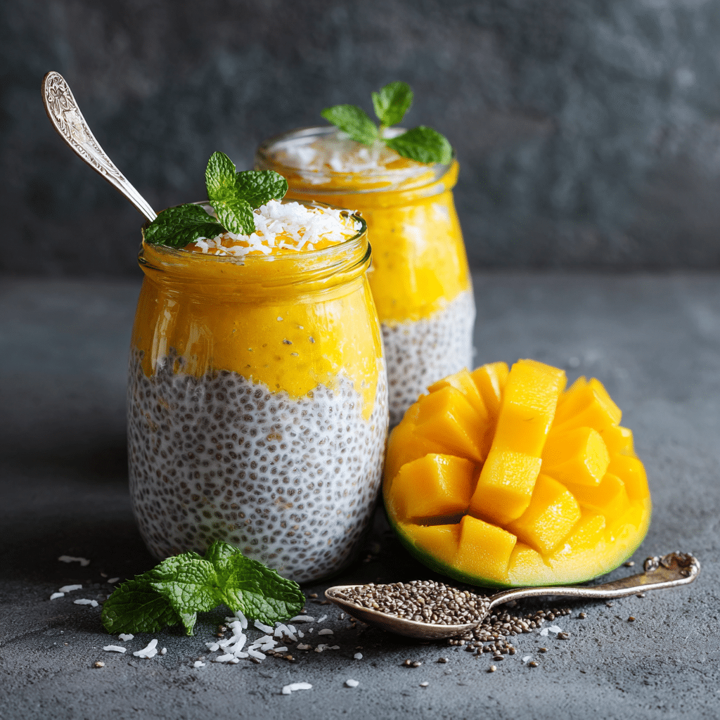 Mango Coconut Chia Pudding Recipe - Recipe Image