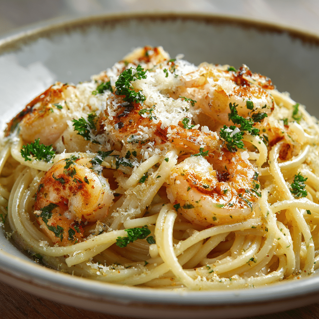 Garlic Butter Shrimp Pasta Recipe - Recipe Image
