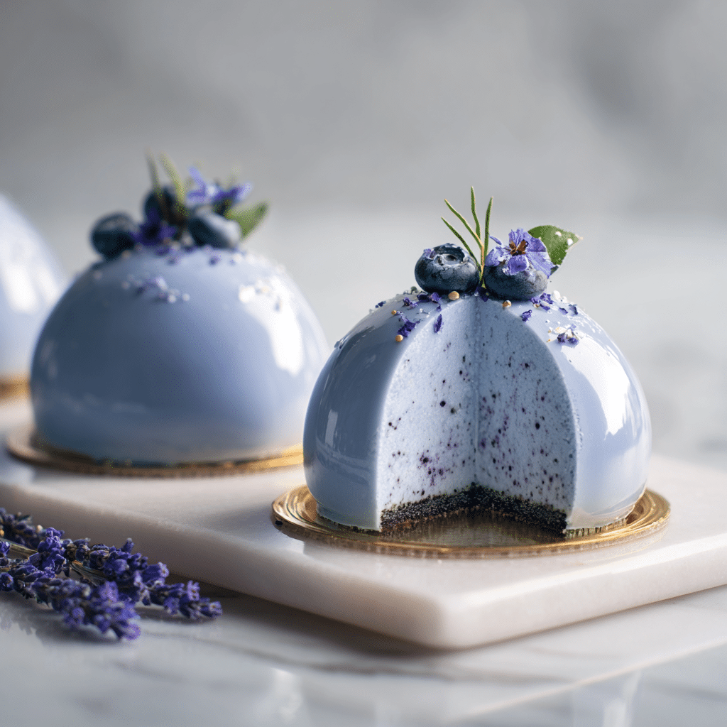 Blueberry Lavender Mousse Domes Recipe - Recipe Image