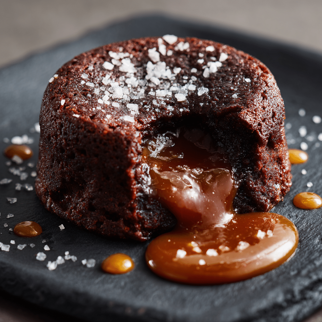 Chocolate Caramel Lava Cake with Sea Salt Recipe - Recipe Image