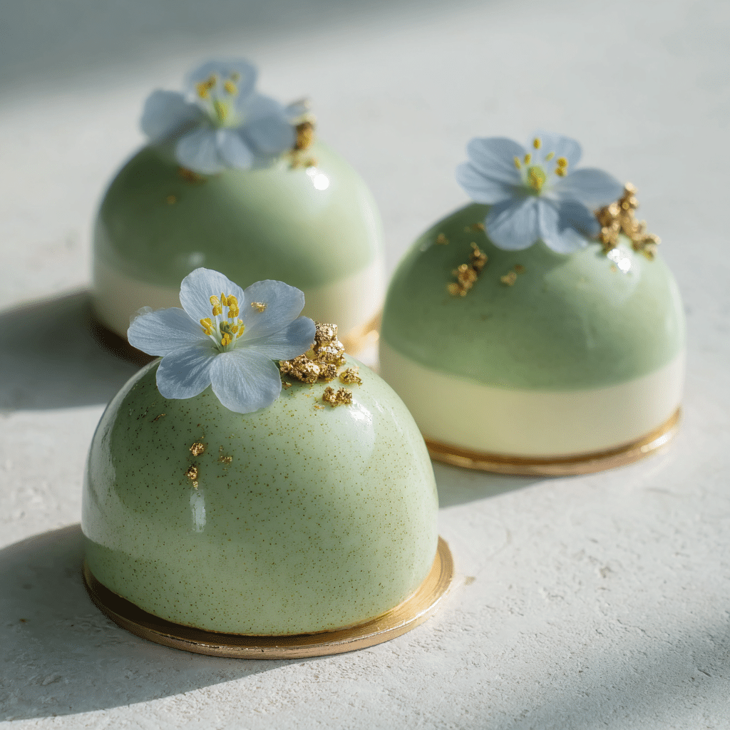 Matcha White Chocolate Spring Domes Recipe - Recipe Image
