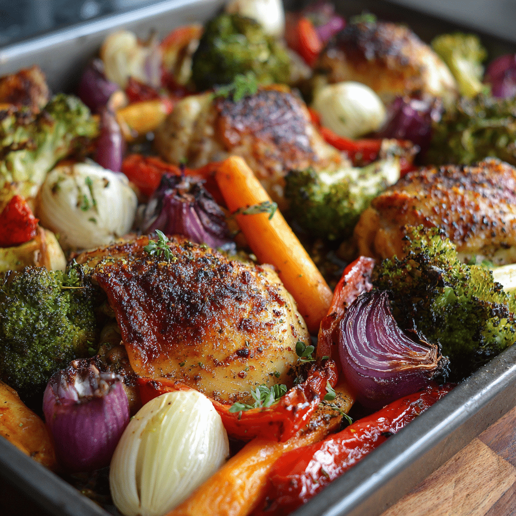 Roasted Chicken & Vegetable Tray Bake Recipe - Recipe Image