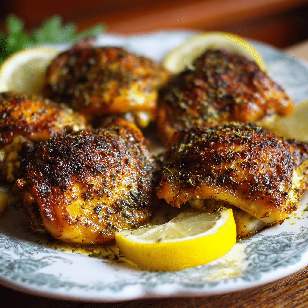 Spicy Baked Lemon Herb Chicken Thighs Recipe - Recipe Image